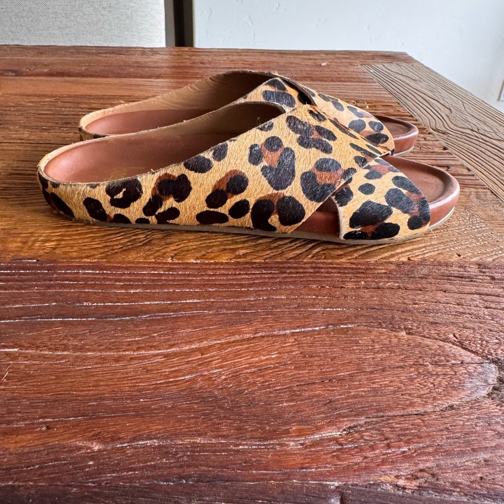 BEEK Robin Leopard Print Women's Slide Sandals NEW size 7